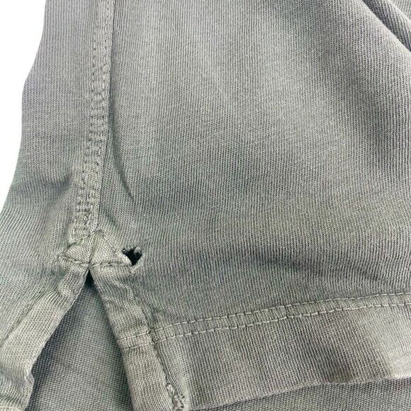 J Crew Broken-In LS Polo Shirt Sage Green Soft Preppy Casual HOLE sz Large - Picture 5 of 7